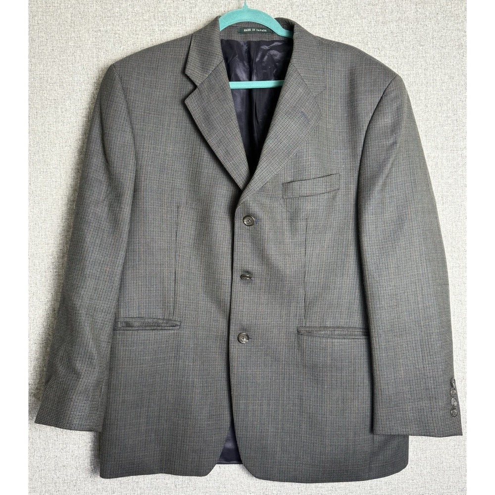 Vintage 90s/Y2K CHAPS Ralph Lauren Wool Sport Coat Jacket Blazer Black Tweed 42S